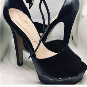 Aldo platform ankle strap heel